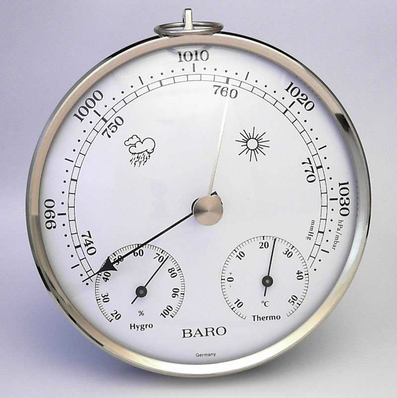 5 Dial Barometer 960 to 1070 mb Temp / Hygrometer - Thermco Products