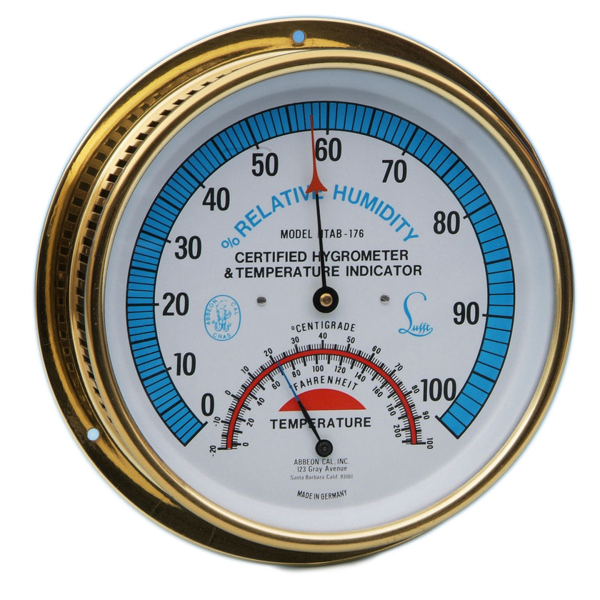 6” Brass Dial Thermo Hygrometer - Thermco Products