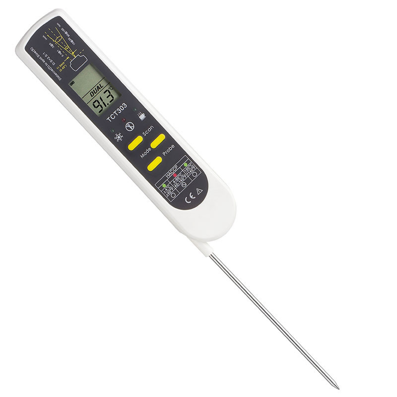 Dual Temp Pro Combines Flip Stem Probe W/Infrared Thermometer, Max